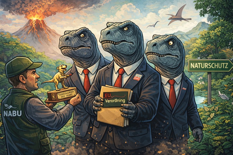 Jurassic Park Union: Wie die CDU/CSU den „Dinosaurier des Jahres“ gewann – völlig verdient, sagen sie