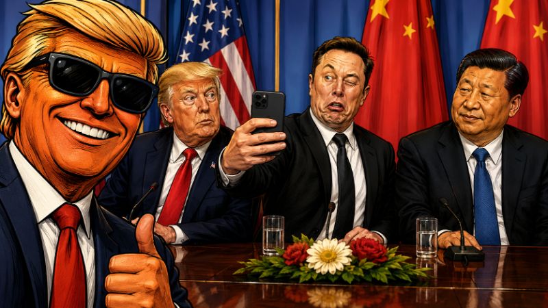 Grafik: Elon Musk wird beim Gipfel zum Meme-Star