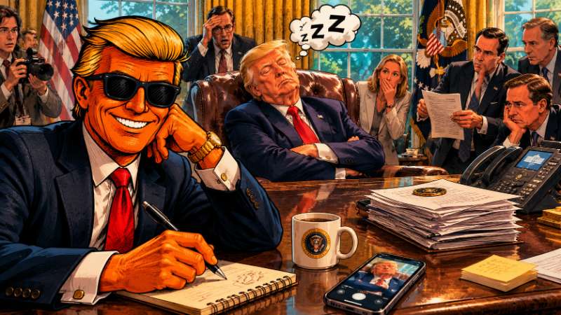 Grafik: Der große Oval-Office-Sekundenschlaf
