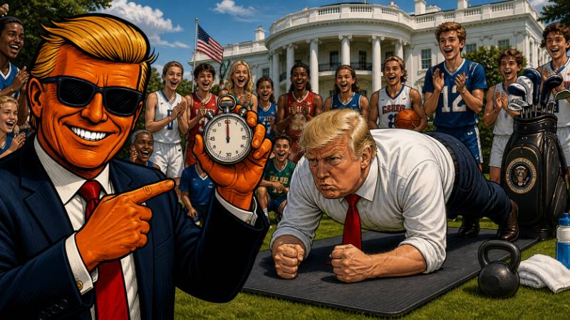 Grafik: Eine Minute Sport: Trumps Fitness Geheimnis