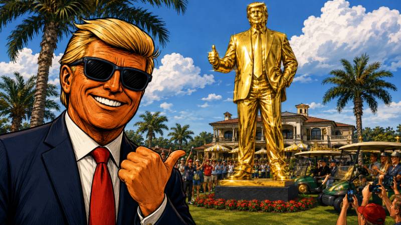 Grafik: Trump wird zur goldenen Sehenswürdigkeit