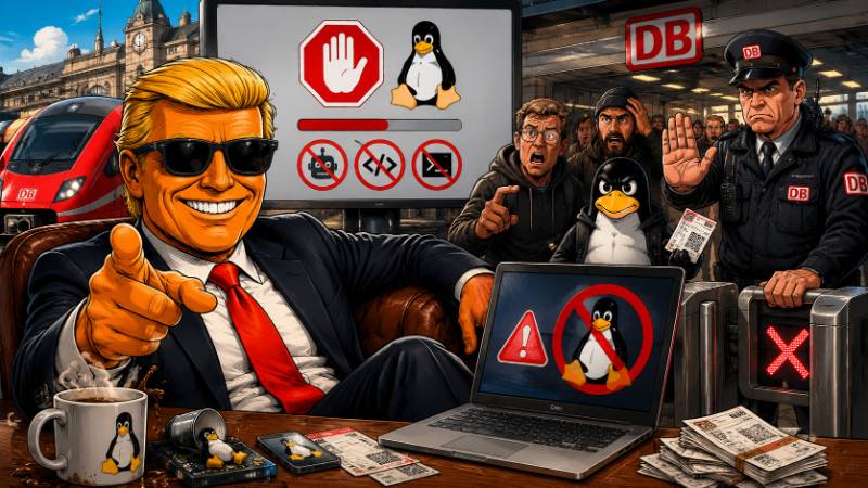 Grafik: Deutsche Bahn gegen Linux: Der große Pinguin-Krieg