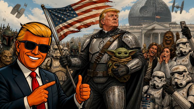 Grafik: Donald Trump als Mandalorianer sorgt für Spott