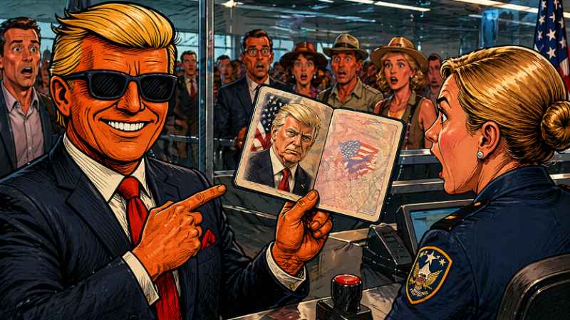Passkontrolle mit Persönlichkeit: Wie Trump jetzt selbst zum Reisedokument wird