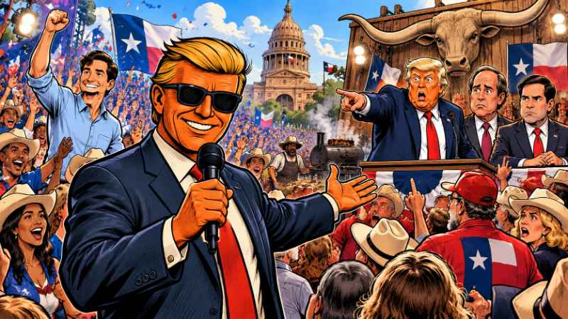 Grafik: Texas bebt - Trump, Talafreako und das Cowboy-Wahlchaos