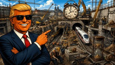 Stuttgart 21 verschiebt sich auf 2031: Ronald Tramp entdeckt Deutschlands erstes Bauprojekt mit eigener Zeitzone