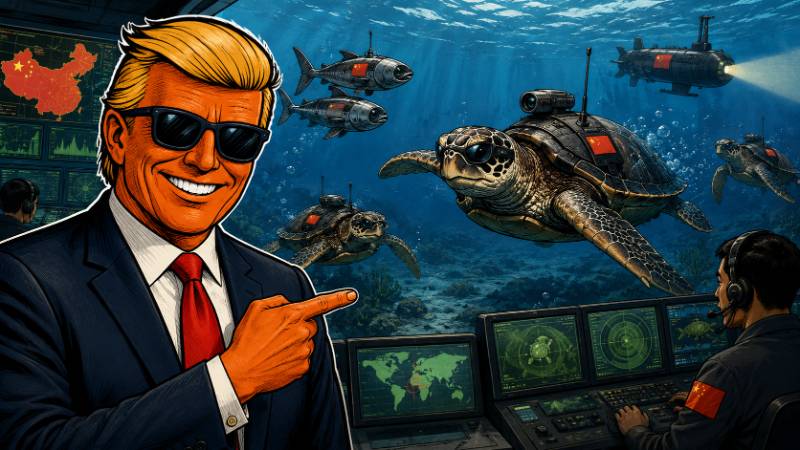 Grafik: China jagt Spionage-Schildkröten im Meer