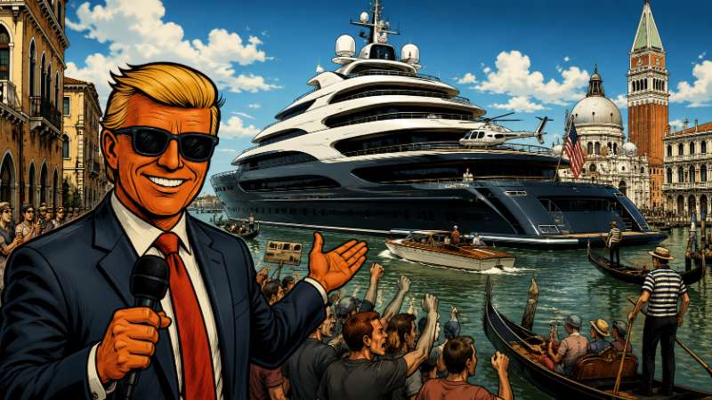 Grafik: Ronald Tramp und die Diplomatie der Megajacht