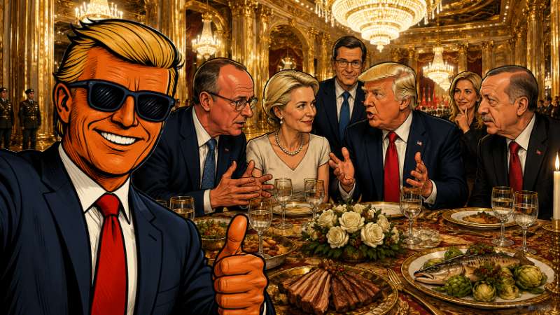 Grafik: NATO-Dinner mit Trump