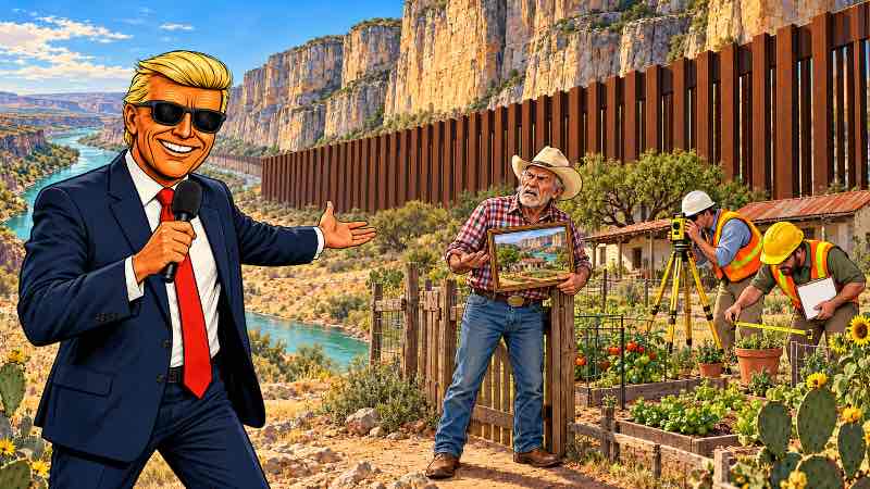 Grafik: Trumps Mauer - Die Freiheit endet am Gartenzaun