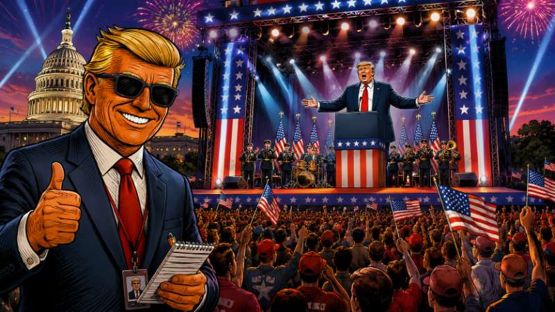 Grafik: Trump wird zum Rockstar ohne Rockband