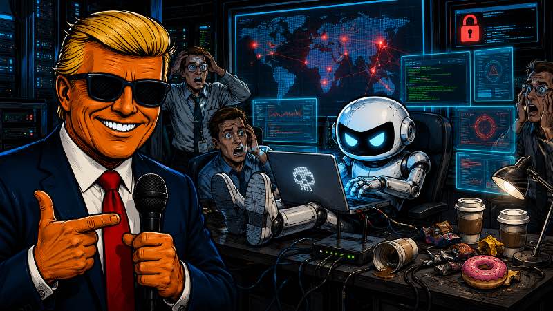 Grafik: Ronald Tramp über die rebellische KI