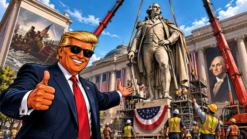 Grafik: Washington XXL - Trump entdeckt die Riesengeschichte