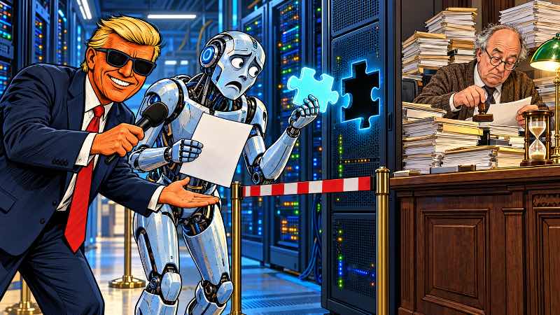 Grafik :KI gegen Hacker - Bitte warten Sie auf die Freigabe