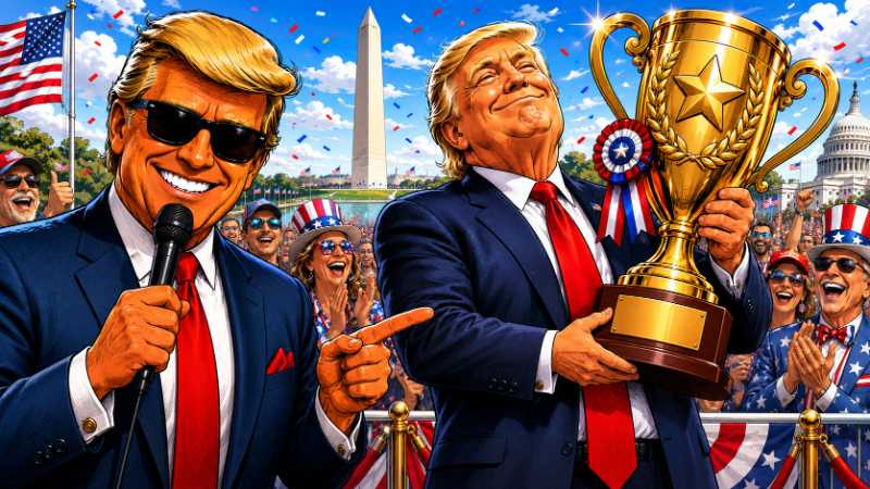 Grafik: Trump gewinnt den goldenen Teilnahme-Pokal