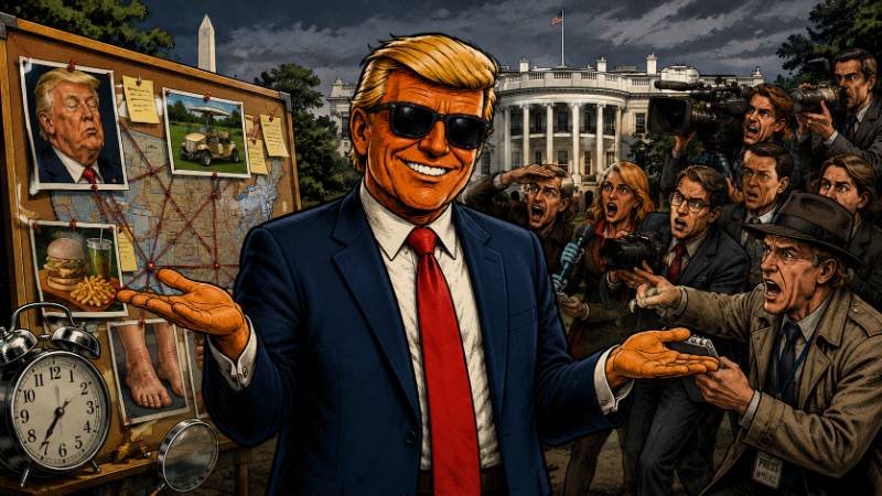 Grafik: Eine Woche leise: Ganz Amerika sucht Trump