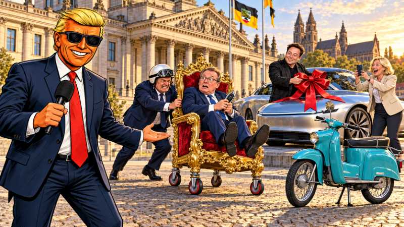 Grafik: Ronald Tramp und die große Dienstwagenkrise