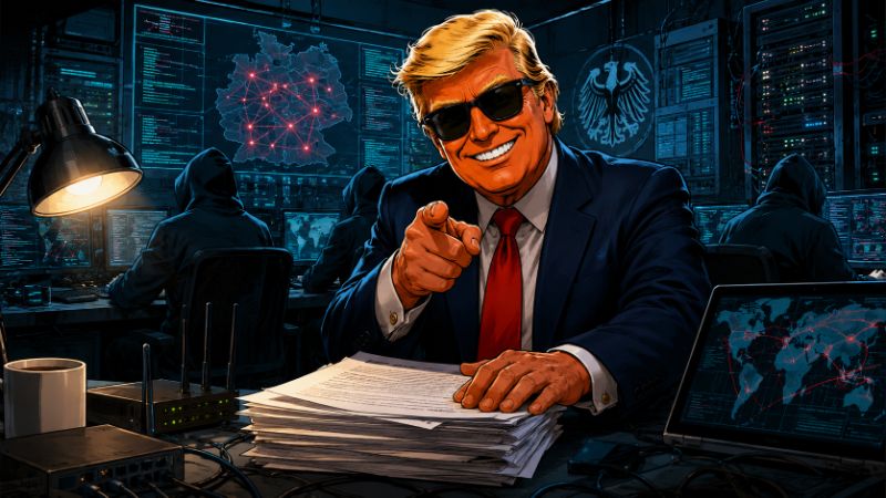 Grafik: Ronald Tramp jagt die geheime Hackerloge