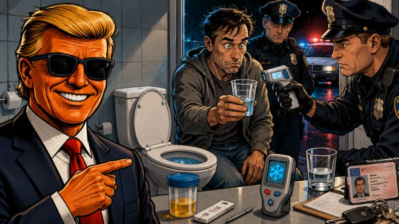 Grafik: Ronald Tramp: Der eiskalte Toilettentrick