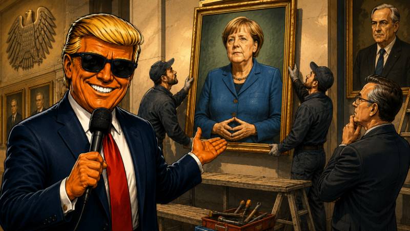 Grafik: Merkel wird Wandlegende im Kanzleramt