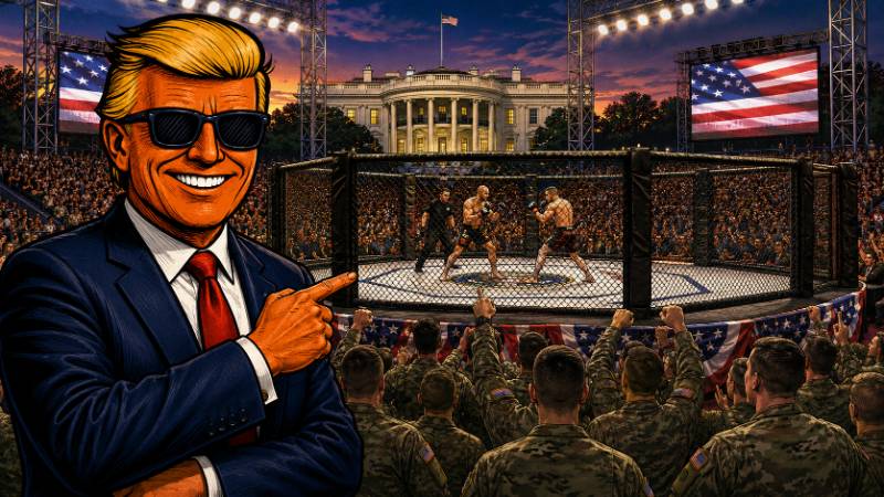 Grafik: Trump, Pentagon und der Käfigkampf im Garten