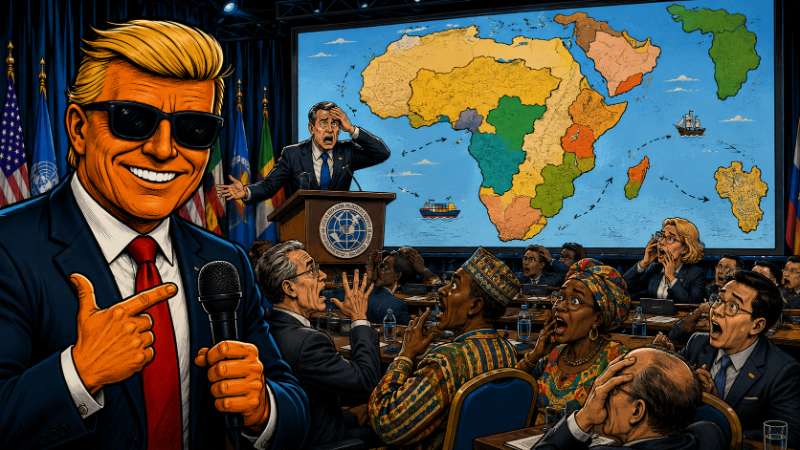 Grafik: Ronald Tramp über die verrutschte Afrika-Karte