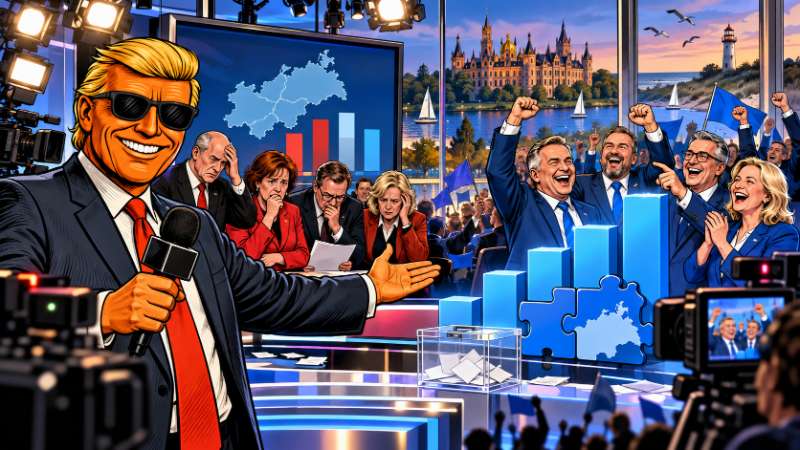 Grafik: MV-Wahl - Ronald Tramp im großen Prozentzirkus