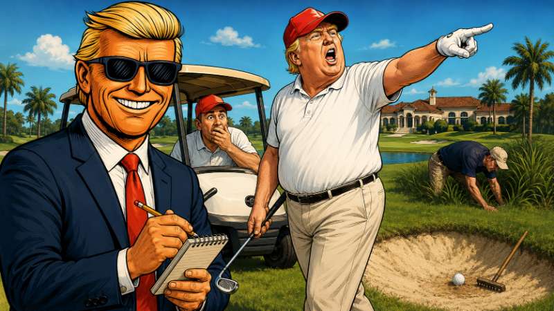 Grafik: Trump beim Golf - Make Birdies Great Again