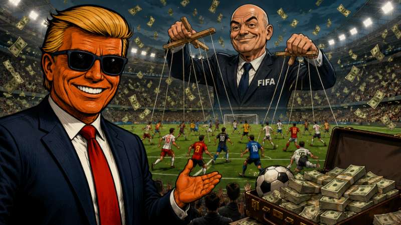 Grafik: Ronald Tramp und die WM auf Börsenkurs