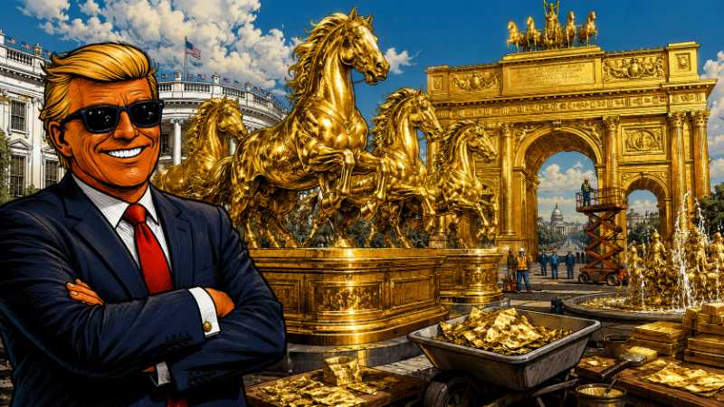 Grafik: Goldene Pferde und kaiserlicher Größenwahn
