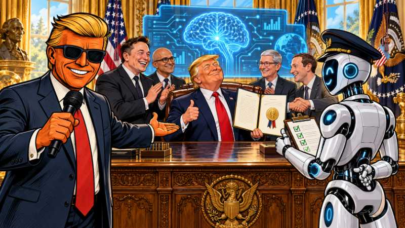 Grafik: Trump erfindet die Superintelligenz-Regulierung