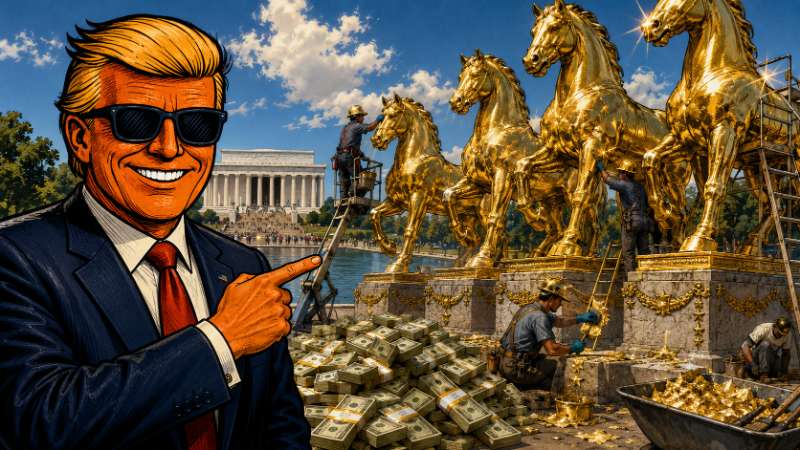 Grafik: Trump und die goldenen Pferde von Washington
