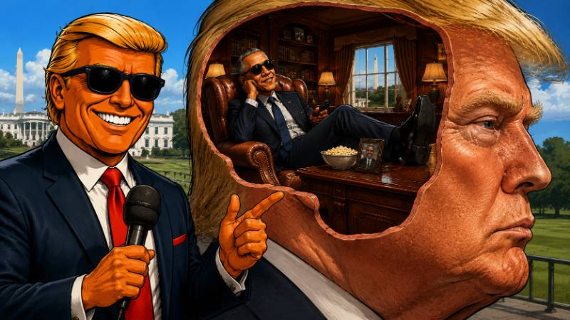 Grafik: Ronald Tramp auf Spurensuche im politischen Kopfkino