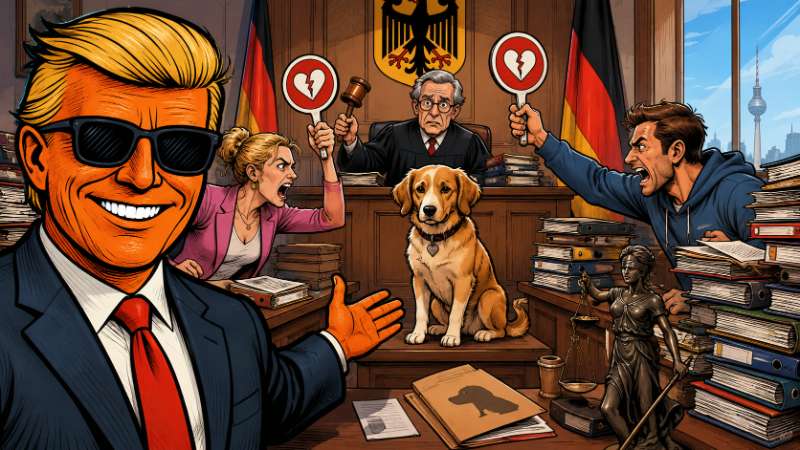 Grafik: Hund unterm Hammer - Ex-Paar muss bieten