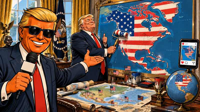 Grafik: Trump erklärt Nordamerika einfach zu Amerika