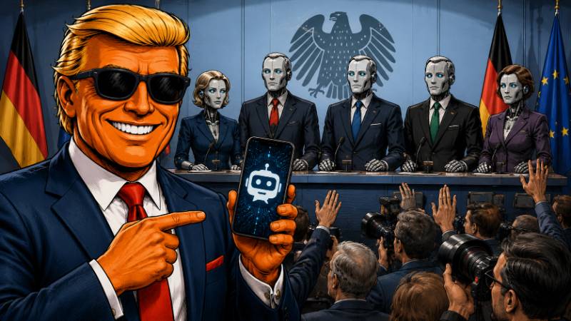 Grafik: Ronald Tramp gegen die Chatbot-Regierung