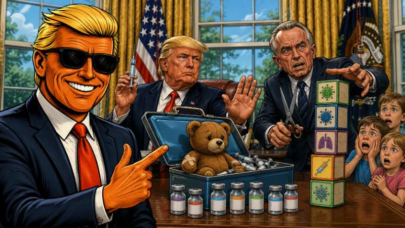 Grafik: Trump gegen Kombi-Impfung: Ronald Tramp ermittelt