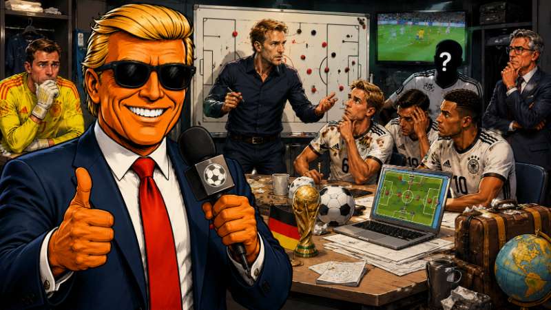 Grafik: Ronald Tramp und das große WM-Taktiktheater