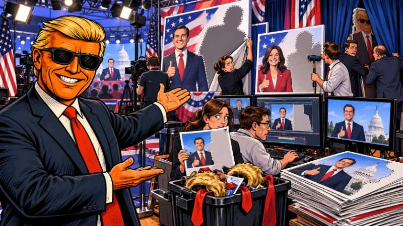 Grafik: MAGA-Geistermodus - Trump verschwindet aus den Spots