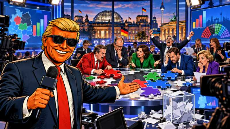 Grafik: Berlin-Wahl - Ronald Tramp im Koalitionszirkus