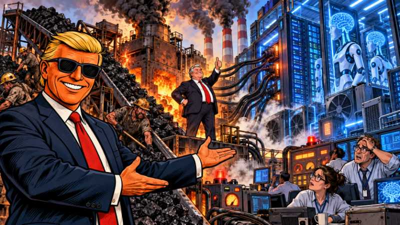 Grafik: Trump, Kohle und KI - Amerikas rauchende Zukunft