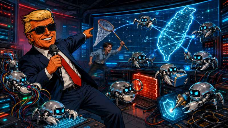 Grafik: Acht KI-Hacker gegen Taiwan